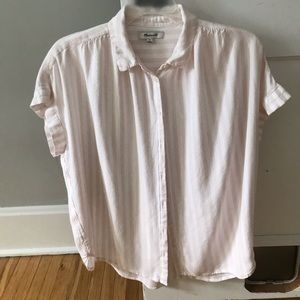 Madewell pink and white central shirt.